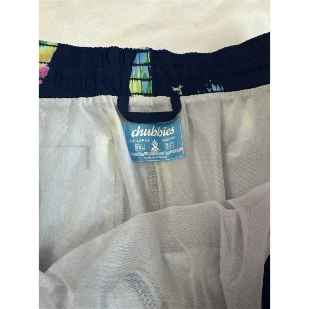 Chubbies Swim Trunks Lot x2 The Fowl Ocean Flowers Men's Size XXL